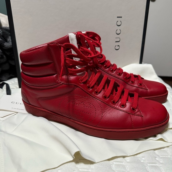 Red Men Gucci Sneakers Size 10.5 with box - Picture 8 of 9
